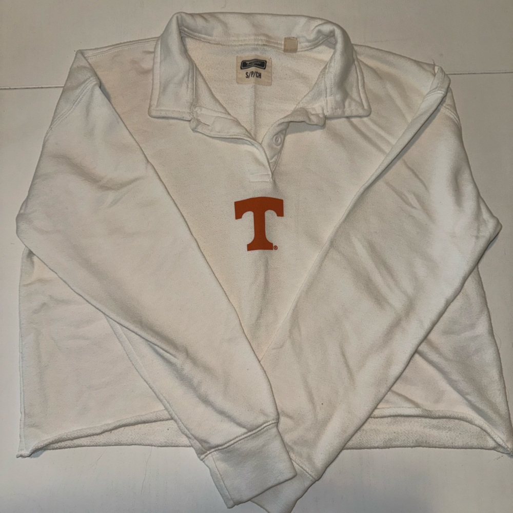 Vintage Tennessee Vols Cropped Collared Long Sleeve